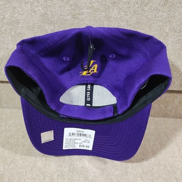 NBA Ultra Game Strapback Lakers Purple and Gold Hat #V - Picture 3 of 4